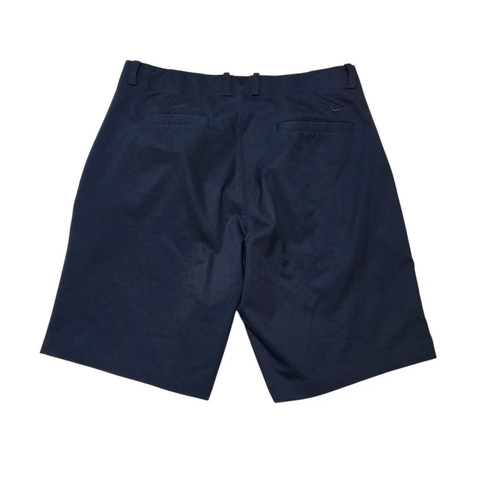 Nike Golf Shorts Mens 34 Navy Blue Dri-Fit Performance Flat Front Chino